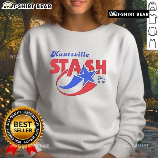 Alt Text: Top Huntsville Stash July 11-12 sweatshirt featuring stylish design and vibrant colors for casual wear.