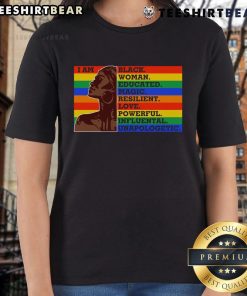 Empowering 'I Am Black Woman' tee showcasing resilience, love, and strength, perfect for influential and unapologetic ladies.