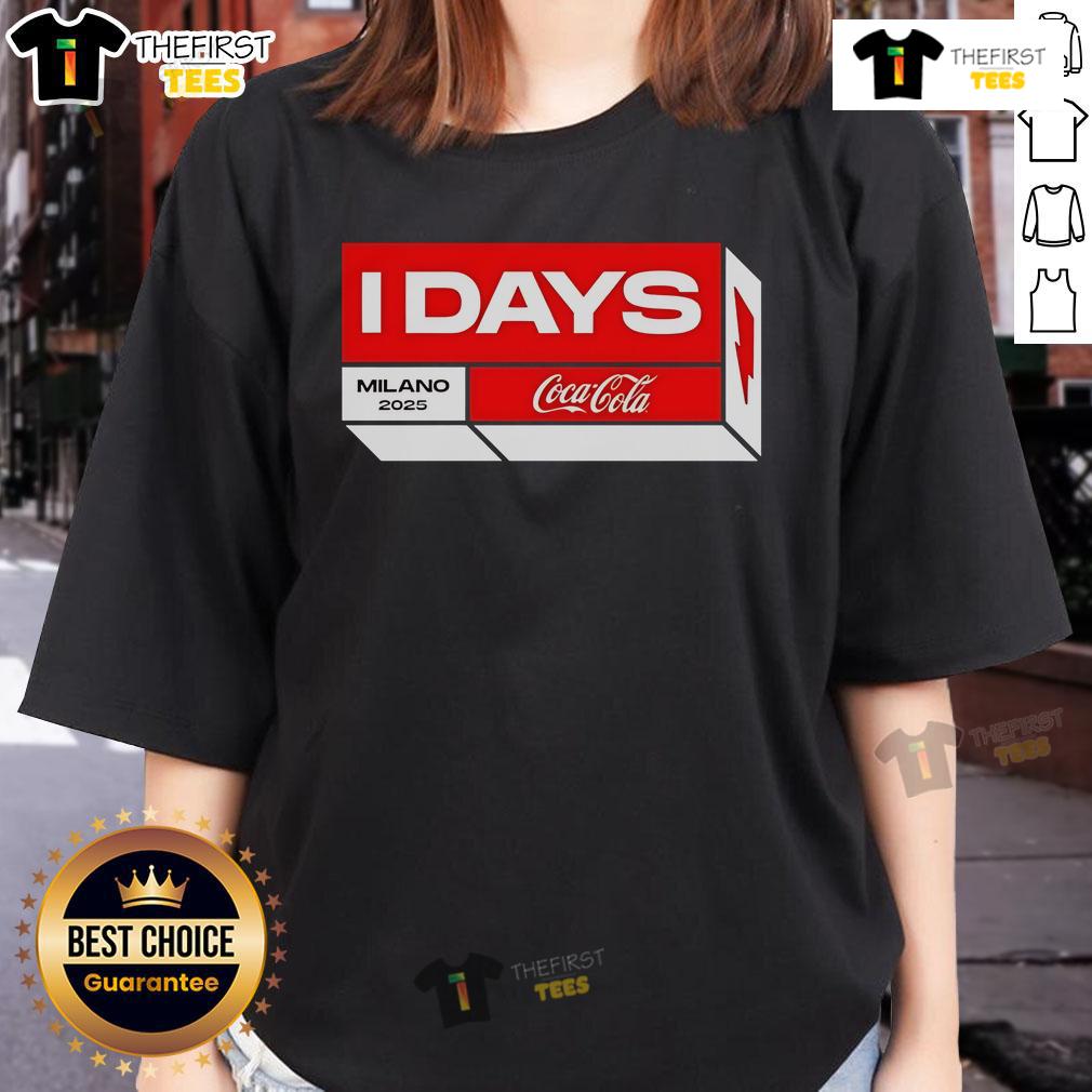 Top I-Days Festival Milano 2025 Cocacola Italy Merch From June 2-August 27 2025 Two Sided Ladies-Tee Alt Text: Top I Days Festival Milano 2025 Coca-Cola Italy merch featuring a two-sided ladies tee, available June 2-August 27.