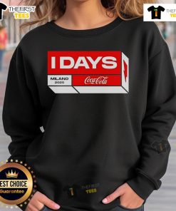 Alt Text: Top I Days Festival Milano 2025 Coca-Cola Italy two-sided sweatshirt available from June 2 to August 27, 2025.
