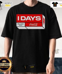 Alt Text: Top I-Days Festival Milano 2025 Coca-Cola Italy merch featuring a two-sided T-shirt, available June 2-August 27, 2025.