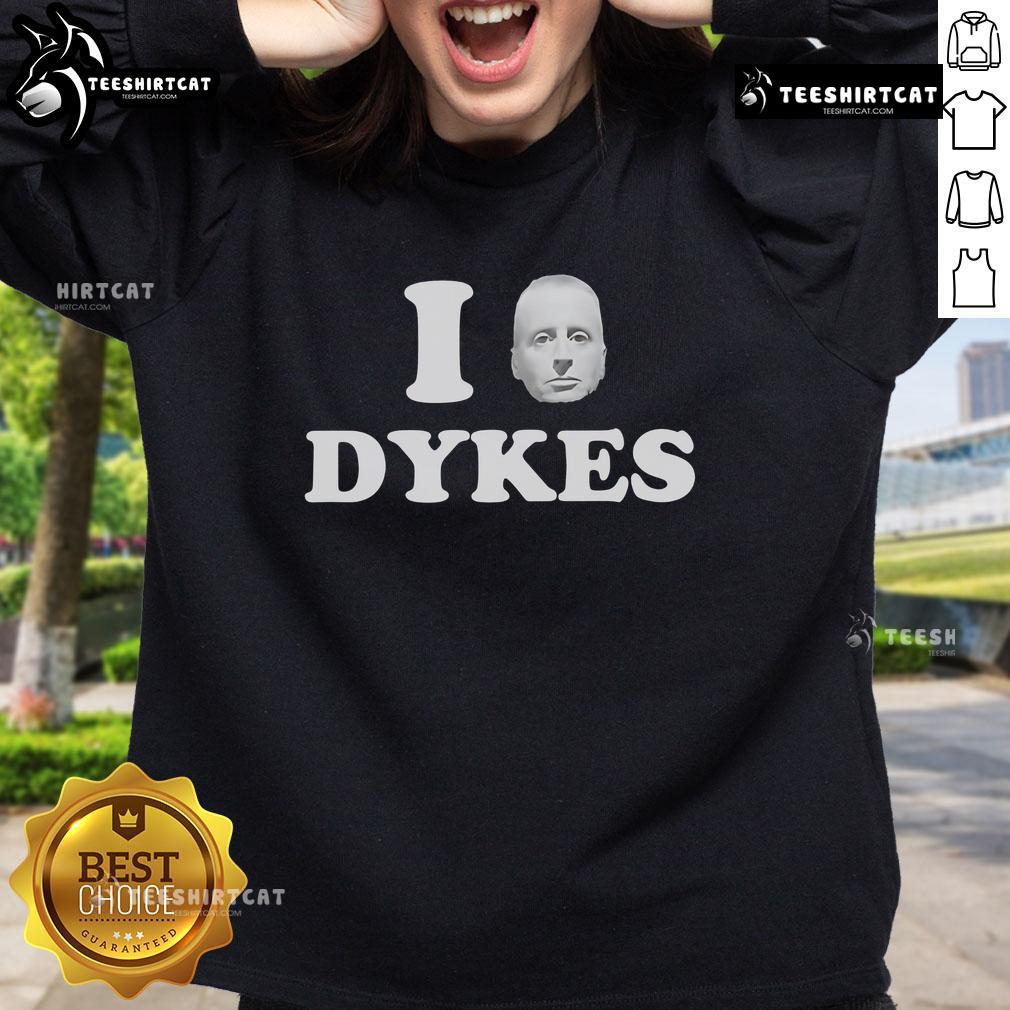 Top I Leslie Feinberg Dykes Sweatshirt Alt Text: Top I Leslie Feinberg Dykes Sweatshirt featuring bold graphic design, perfect for LGBTQ+ pride and casual wear.