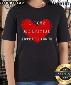 Top I Love Artificial Intelligence Ladies Tee showcasing a stylish design perfect for AI enthusiasts and fashion lovers.