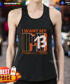 Alt Text: Stylish Top I Want My 13 San Diego tank top displayed on a hanger, perfect for summer wear in San Diego.
