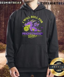 Cozy lazy dragon hoodie featuring 'Top I Will Roll For Procrastination Later' design, perfect for comfortable lounging.