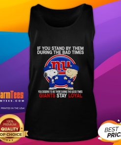 Stylish tank top featuring 'Giants Stay Loyal' slogan, perfect for celebrating good times with friends and staying motivated.