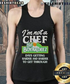 Alt Text: Top Im Not A Chef But Boyardeez tank top design featuring a playful food-themed graphic.