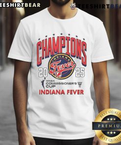 Alt Text: Top Indiana Fever Basketball WNBA Commissioner's Cup Champions 2025 T-Shirt in vibrant colors and bold design.