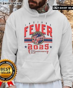 Alt Text: Top Indiana Fever WNBA Basketball Commissioners Cup 2025 hoodie featuring team logo and stylish design.