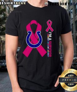 Alt Text: Top Indianapolis Colts X Cancer Awareness I'M A Survivor T-Shirt featuring vibrant team colors and empowering message.