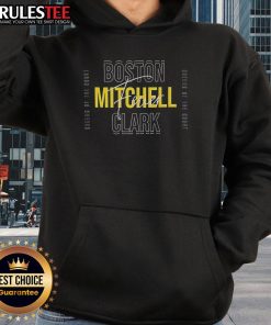 Top Kelsey Mitchell Indiana Fever basketball players in Clark Hall, wearing Boston Howard hoodie at a game.