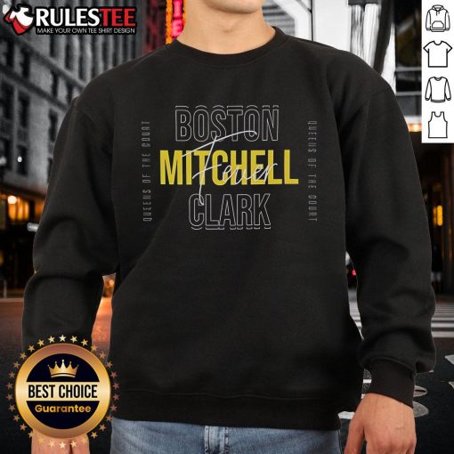 Top Kelsey Mitchell Indiana Fever basketball sweatshirt featuring Boston Howard Clark Hall design, perfect for fans.