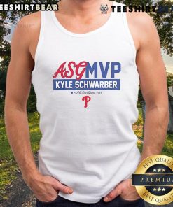 Top Kyle Schwarber 2025 MLB All-Star Game MVP tank top featuring vibrant graphics and a stylish design.