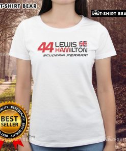 Top Lewis Hamilton 44 Ferrari Season 2025 Racing Ladies Tee featuring vibrant design and comfortable fit for fans.
