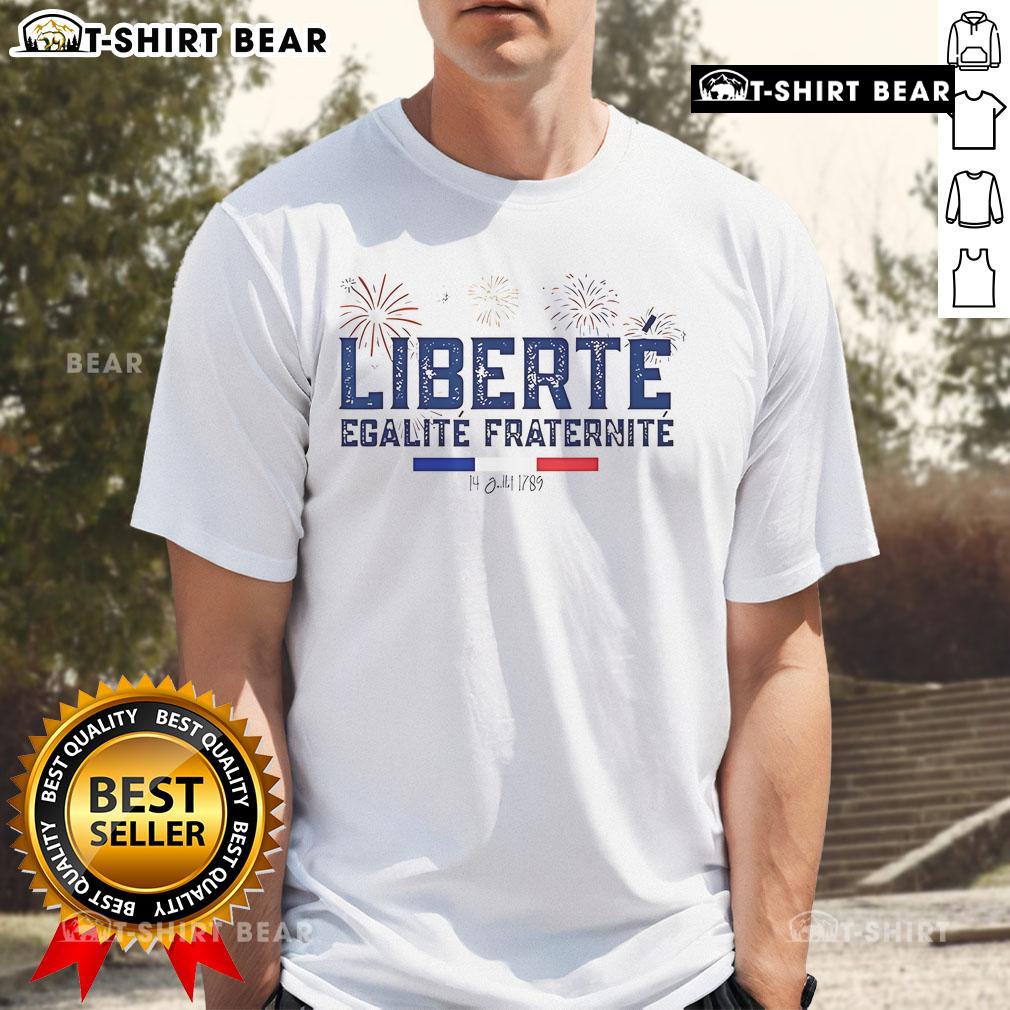 Top Liberte Egalite Fraternit France T Shirt Top Liberte Egalite Fraternit France T-Shirt featuring bold text and vibrant colors, celebrating French values and culture.
