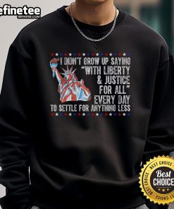 Alt Text: Top Liberty Justice For All Patriotic Pro American Sweatshirt featuring bold graphics and comfortable design.