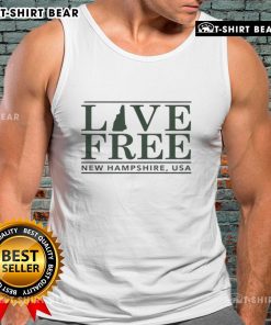 Top Live Free New Hampshire Bar USA tank top featuring a bold design perfect for summer wear and outdoor activities.