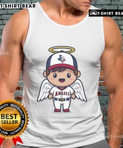 Cartoon tank top featuring the Los Angeles Angels Texas Strong mascot, perfect for fans and casual wear.
