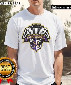 Alt Text: Top LSU Shreveport 2025 National Champions logo t-shirt featuring vibrant graphics and bold colors.