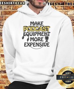 Stylish hoodie featuring 'Top-Make-Podcast-Equipment' design, perfect for podcast enthusiasts and creators.