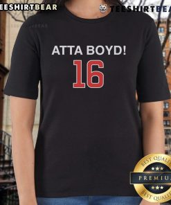 Alt Text: Top Matthew Boyd Atta Boy 16 Chicago Cubs Ladies Tee featuring a stylish design for female fans.