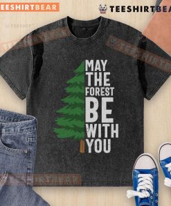 Top May The Forest Be With You washed t-shirt featuring a vibrant forest graphic and relaxed fit for casual wear.