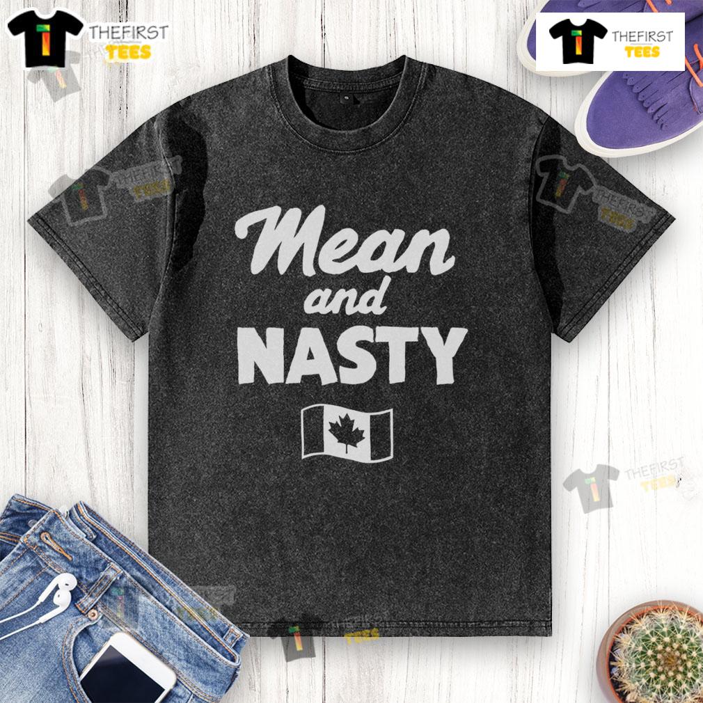 Top Mean And Nasty Canada Flag Washed T Shirt Top Mean and Nasty Canada Flag washed t-shirt featuring a bold graphic design, perfect for casual wear and patriotism.