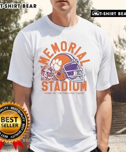 Top Memorial Stadium Home of the Fighting Tigers Football T-Shirt showcasing team pride and spirit for fans.
