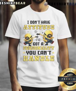 Top Minion dabbing on a graphic t-shirt with 'I don't have attitude, I've got a personality you can't handle' design.