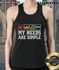 Alt Text: Top My Needs Are Simple Ramen Video Game Music Sleep Tank Top featuring a playful graphic design for gamers.