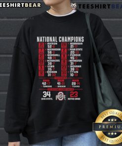 Ohio State sweatshirt celebrating their 34-23 victory over Notre Dame in the CFP National Championship.
