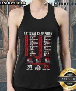 Ohio State vs Notre Dame 34-23 victory tank top celebrating the top national champions in CFP National Championship.