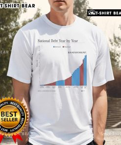 Top National Debt Year By Year T-Shirt featuring a graphic of national debt trends in a stylish design.
