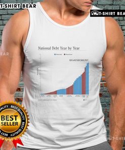 Top National Debt Year-By-Year Tank Top featuring a stylish graphic depicting U.S. national debt trends over the years.