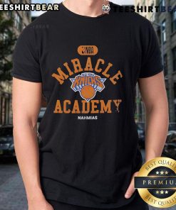 Top New York Knicks Miracle Academy NBA Collection T-Shirt featuring vibrant team colors and logo design.