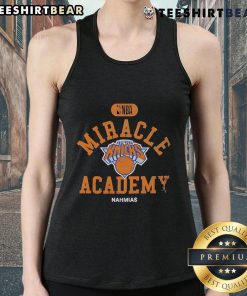 Alt Text: Top New York Knicks Miracle Academy NBA Collection tank top featuring vibrant team colors and logo design.