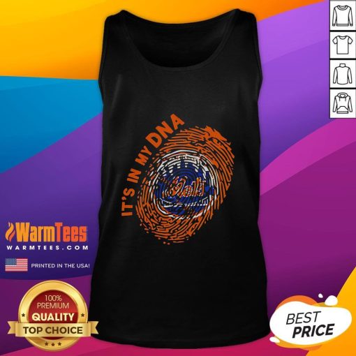 Stylish New York Mets tank top with 'It's In My DNA' slogan, perfect for fans showcasing team pride and summer style.