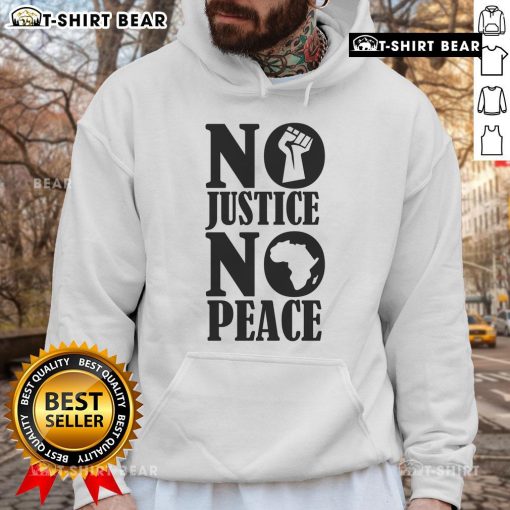Top No Justice No Peace Africa Hoodie featuring vibrant design and powerful message for social justice advocacy.