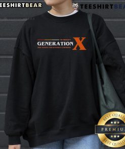 Generation X sweatshirt featuring 'Just Trauma and Saturday Cartoons' design, perfect for nostalgic fans of 90s culture.