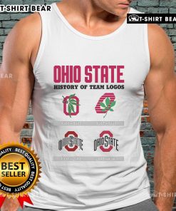 Ohio State history tank top featuring team logos, showcasing iconic designs in a stylish and comfortable apparel.