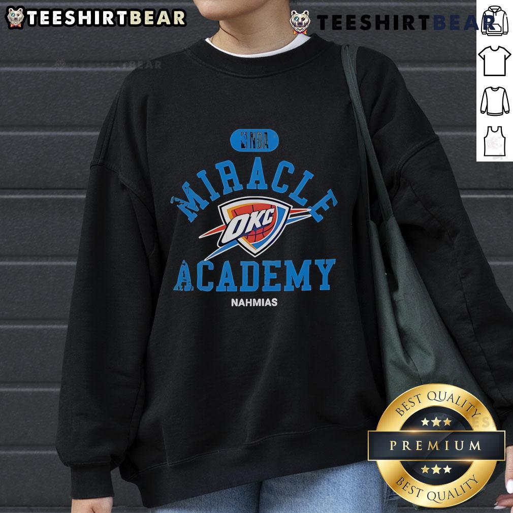 Top Oklahoma City Thunder Miracle Academy Nba Collection Sweatshirt Alt Text: Oklahoma City Thunder Miracle Academy NBA Collection Sweatshirt showcasing vibrant team colors and logo design.