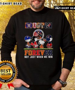 Cozy Top Peanuts Houston Forever sweatshirt featuring bold lettering, perfect for fans celebrating all victories.
