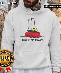 Top Peanuts Sailin' Away Hoodie featuring Snoopy and Woodstock on a sailing adventure, perfect for casual wear.