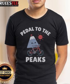 Top Pedal To The Peaks T-Shirt featuring a vibrant mountain graphic, perfect for cycling enthusiasts and outdoor adventurers.