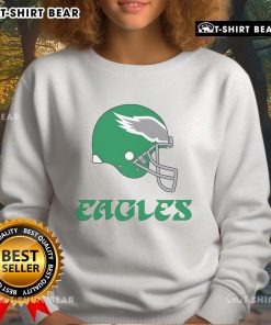 Top Philadelphia Eagles E-A-G-L-E-S pullover sweatshirt featuring team colors and logo, perfect for fans.