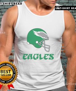 Top Philadelphia Eagles E-A-G-L-E-S pullover tank top in vibrant green, perfect for game day and sports enthusiasts.