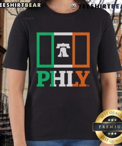 Top PHLY Ireland Flag Stack Ladies Tee showcasing a stylish design featuring the Irish flag for womens fashion.