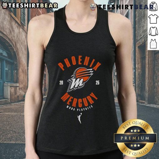 Top Phoenix Suns Mercury WNBA Playoffs 2025 tank top featuring vibrant team colors and logo for fans and athletes.