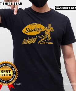 Vintage Pittsburgh Steelers Football Score T-Shirt featuring iconic team colors and retro design, perfect for fans.