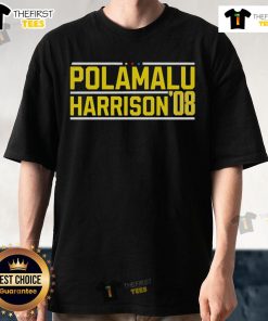 Top Pittsburgh Steelers Polamalu Harrison '08 T-Shirt featuring team colors and player graphics for NFL fans.